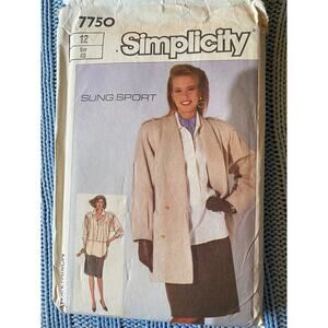 Simplicity 7750 Suit pattern boyfriend blazer size 12